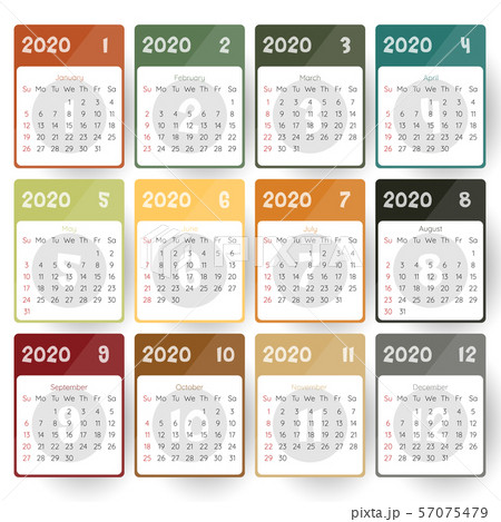 2020 Modern calendar template 2020 Modern calendar template 57075479