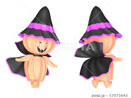 黄金色のかぼちゃ人形　ハロウィーン　白バック 57075643