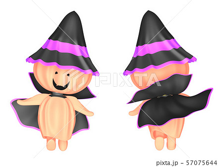 黄金色のかぼちゃ人形　ハロウィーン　白バック 57075644