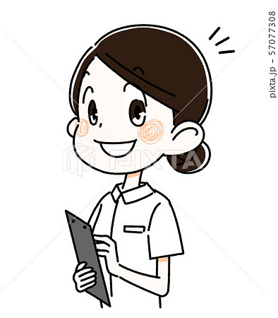 バインダーを持つ看護師の女性のイラスト素材