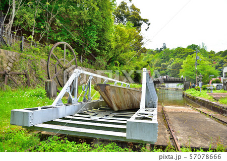 京都　蹴上インクラインで使われていた台車と船 57078666
