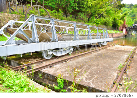 京都　蹴上インクラインで使われていた台車と船 57078667