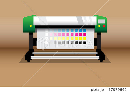 Green large printer in front of brown gradient Green large printer in front of brown gradient 57079642