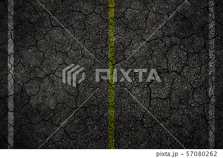 Crack asphalt Road Texture with White Stripes and 57080262