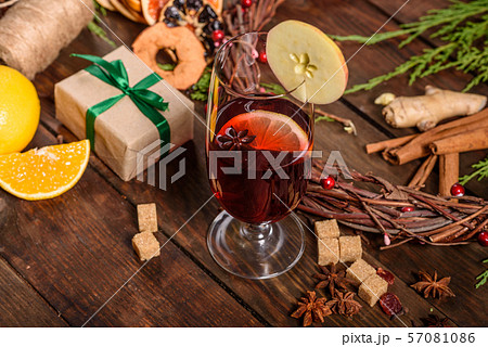 Christmas hot mulled wine with cinnamon  Christmas hot mulled wine with cinnamon  57081086