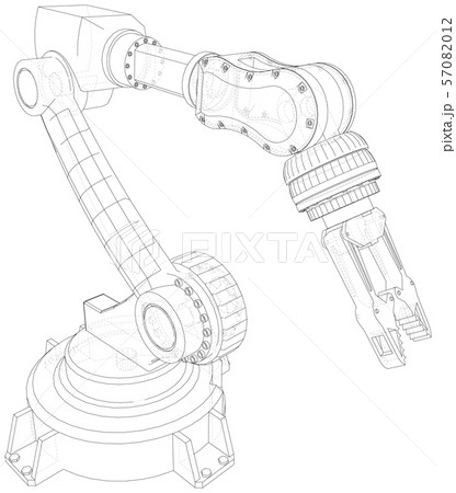 Robotic arm. Technical wire-frame. Vector rendering of 3d. EPS10 format 57082012