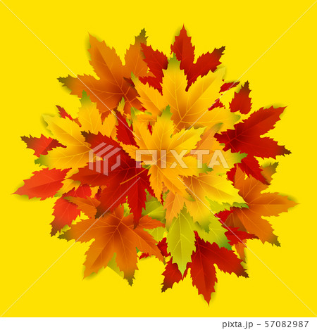 Autumn Background Template, with falling bunch of leaves, shopping sale or seasonal poster for 57082987