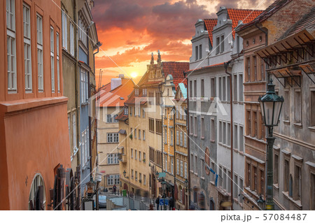 beautiful old streets of Prague. 57084487
