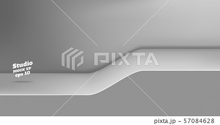 Vector Empty grey studio table with slope step 57084628