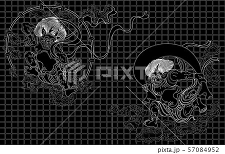 風神雷神図屏風線反転横 57084952