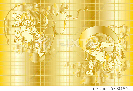 風神雷神図屏風金横 57084970