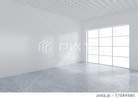 Large room with windows and falling light from the window to the floor. 3D rendering Large room with windows and falling light from the window to the floor. 3D rendering 57084980