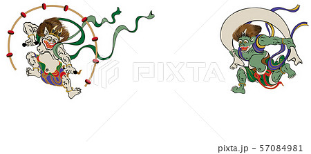 風神雷神図屏風くもびょうぶなし 風神雷神図屏風くもびょうぶなし 57084981