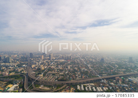 Aerial view Bangkok building morning with air 57085335