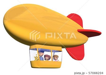 飛行船のイラスト素材