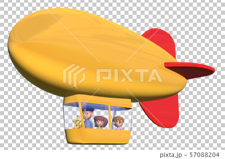 飛行船のイラスト素材