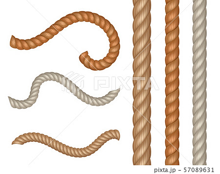Realistic vector nautical cables and seamless rope 57089631