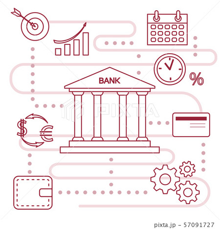 Bank concept Finance, money investment. Line icon 57091727