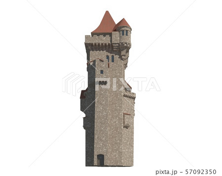 Fairy Tale Castle Isolated on White Background 3D Illustration Fairy Tale Castle Isolated on White Background 3D Illustration 57092350