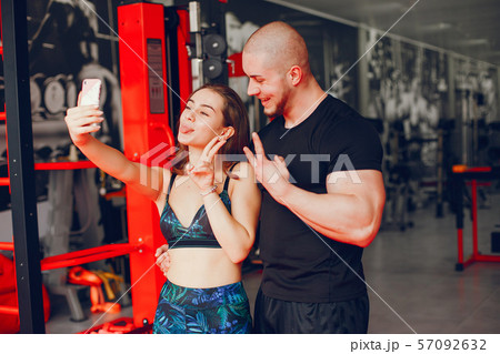 couple in a gym couple in a gym 57092632