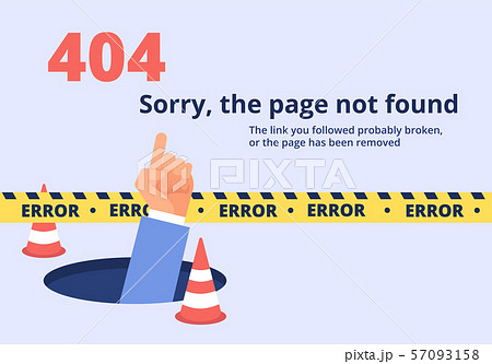 Not found concept. 404 error page design with hand holding message. Vector background 57093158