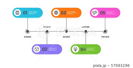 Process infographic. Timeline with 5 steps. Business five options infochart. Workflow processing 57093296