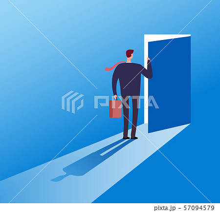Businessman opening secret door. Opportunity, accessible entering. Risk solution and leadership Businessman opening secret door. Opportunity, accessible entering. Risk solution and leadership 57094579