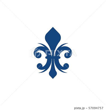 Fleur-de-lis (white on blue) Stock Illustration