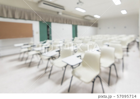 Blur classroom education background empty school class lecture room interior view with no teacher nor student 57095714