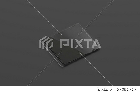 Blank black closed disk case mock up, side view, isolated 57095757