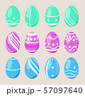 Set of 12 simple patterned easter eggs, striped 57097640