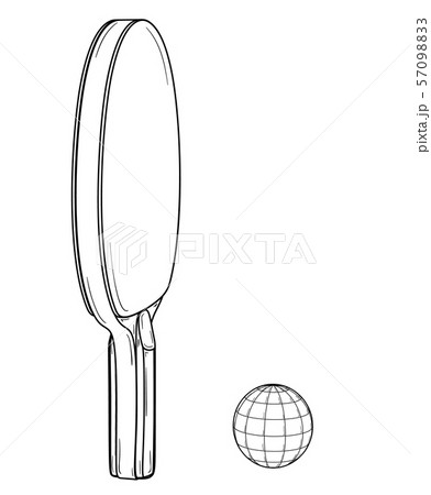 One table tennis or ping pong racket and ball. One table tennis or ping pong racket and ball. 57098833