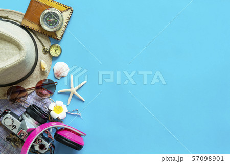 Travel and summer background concept. Camera, 57098901