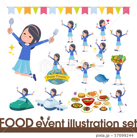 flat type Blue clothes headband girl_food festival 57099244