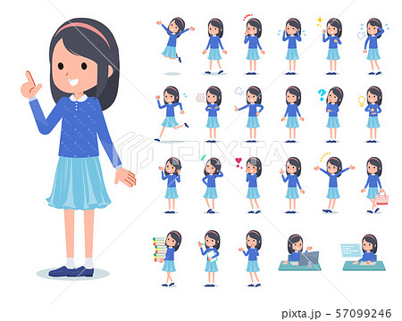 flat type Blue clothes headband girl_emotion 57099246