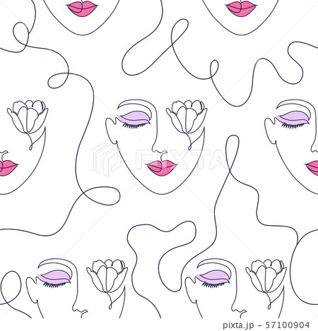 pattern with woman face pattern with woman face 57100904