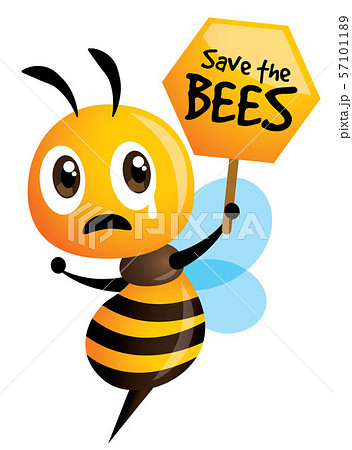 Save the Bees. Cartoon cute bee crying with ... - Stock Illustration  [57101189] - PIXTA