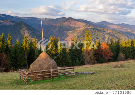 Autumn landscape in mountain village Autumn landscape in mountain village 57101686
