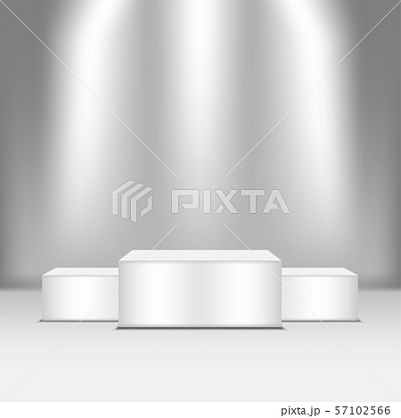 Winners podium on grey background. Square podium. 57102566