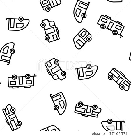 Rv Camper Cars Vehicle Vector Seamless Pattern 57102571