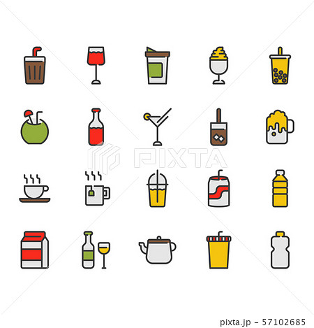 Beverage related icon set 57102685