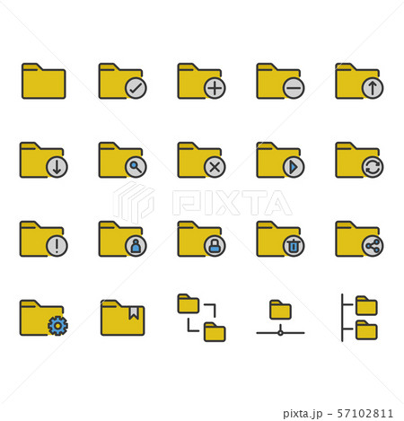 Folder related icon set. Vector illustration Folder related icon set. Vector illustration 57102811