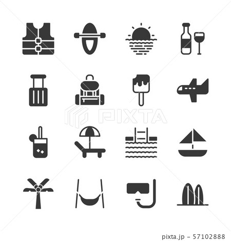 Summer and vacation icon set.Vector illustration 57102888