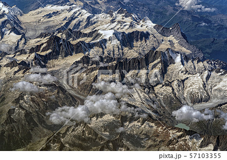 glacier in alps aerial view panorama landscape glacier in alps aerial view panorama landscape 57103355