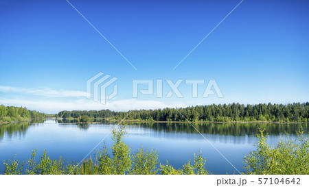 Lake scene with vibrant color 57104642