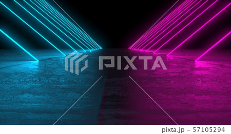 Futuristic dark podium with light and reflection background. 3D rendering. Futuristic dark podium with light and reflection background. 3D rendering. 57105294