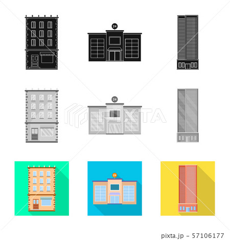 Isolated object of municipal and center sign. Set of municipal and estate stock vector illustration. 57106177
