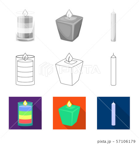 Isolated object of relaxation and flame logo. Set of relaxation and wax stock symbol for web. 57106179