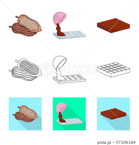 Vector design of food and yummy symbol. Collection of food and brown stock symbol for web. 57106189
