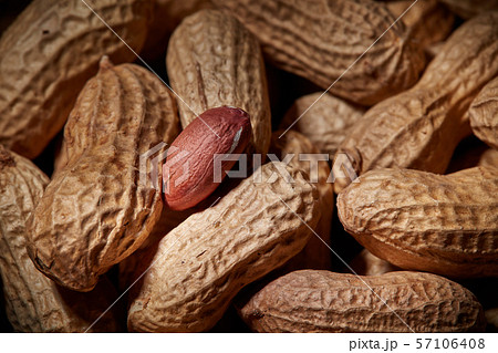 Useful peanut in nutshell, close-up Useful peanut in nutshell, close-up 57106408